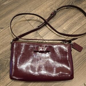 Coach Red Crossbody Bag with Glossy Finish